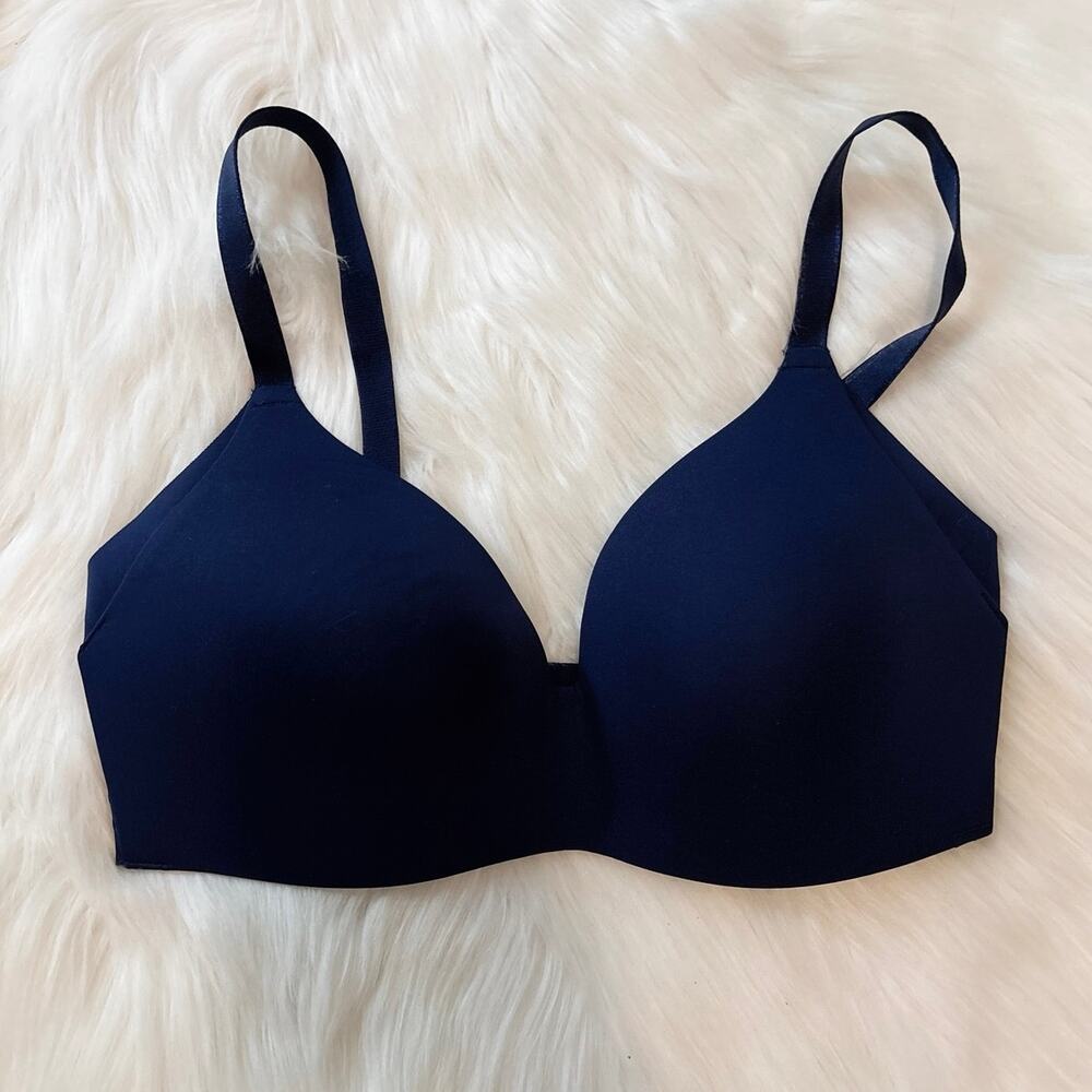 Knix Blue Wireless Seamless Lined T-Shirt Comfort Bra Size 4 / 32D 34B 34C
